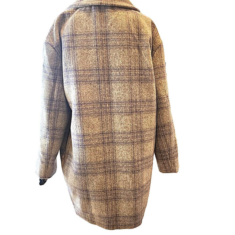 Sans Souci 15% Wool Mid-length Coat - Large - Lavender and Grey - Picture 4 of 5